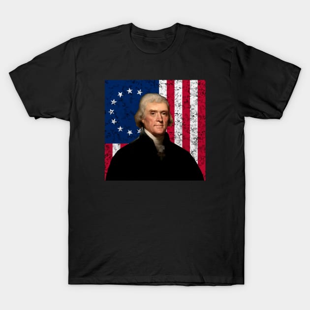 Jefferson and The American Flag T-Shirt by warishellstore